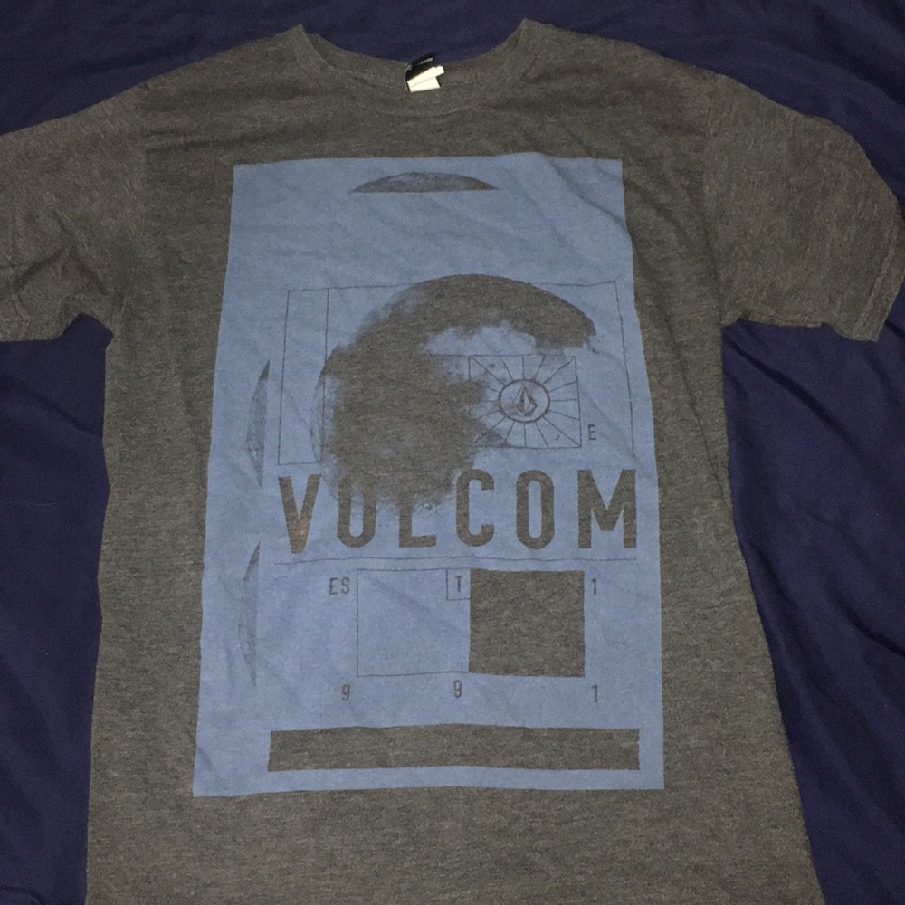Blue And Grey Volcom Short Sleeve